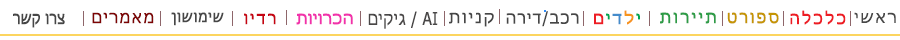 אינדקס אתרים תפריט